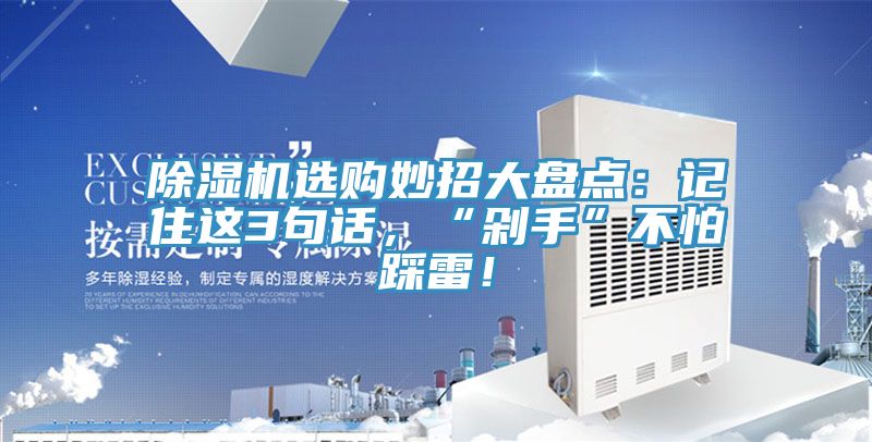 除濕機(jī)選購(gòu)妙招大盤點(diǎn)：記住這3句話，“剁手”不怕踩雷！